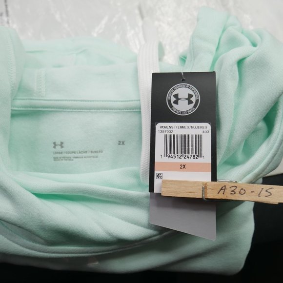 Under Armour Mint Green Hoodie Thermal Fleece Womens Plus Size 1X NWT - Picture 6 of 6